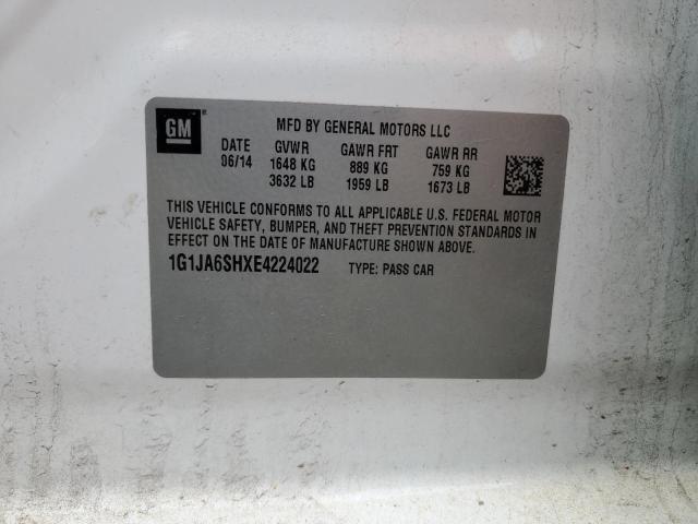 1G1JA6SHXE4224022 - 2014 CHEVROLET SONIC LS WHITE photo 13