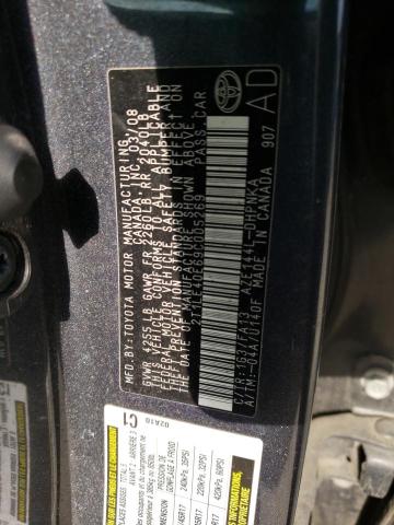 2T1LE40E69C005269 - 2009 TOYOTA MATRIX S GRAY photo 12