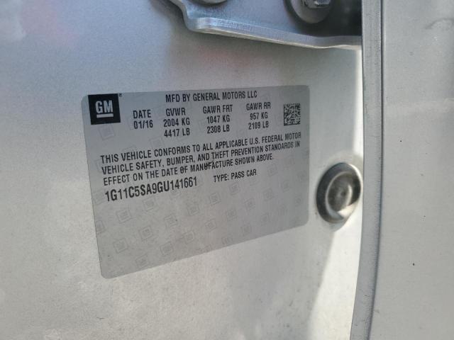 1G11C5SA9GU141661 - 2016 CHEVROLET MALIBU LIM LT 银色 照片 12