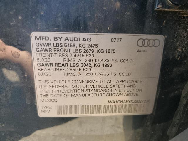 WA1CNAFYXJ2027238 - 2018 AUDI Q5 PRESTIGE 灰色 照片 12