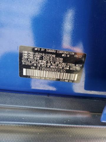JF1VBAA66N9021405 - 2022 SUBARU WRX BLUE photo 12