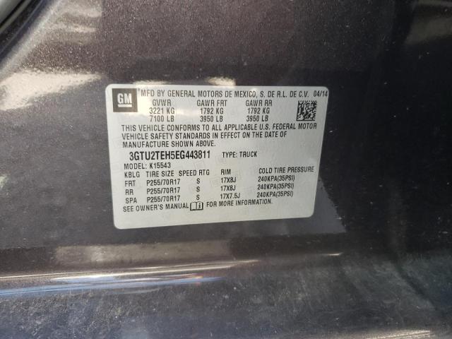 3GTU2TEH5EG443811 - 2014 GMC SIERRA K1500 BLACK photo 12