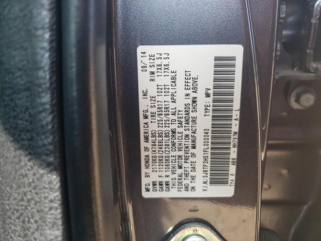 5J6TF3H51FL000040 - 2015 HONDA CROSSTOUR EXL GRAY photo 13