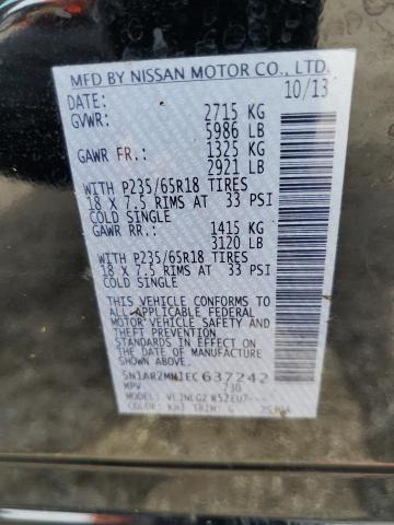 5N1AR2MM1EC637242 - 2014 NISSAN PATHFINDER S BLACK photo 13