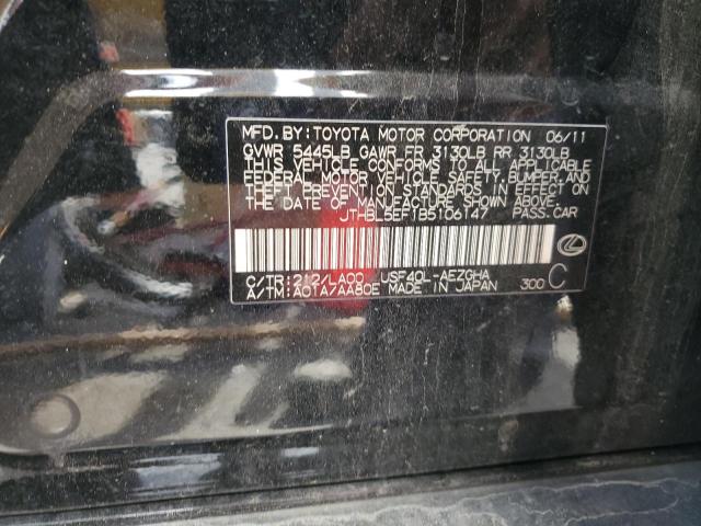 JTHBL5EF1B5106147 - 2011 LEXUS LS 460 BLACK photo 12