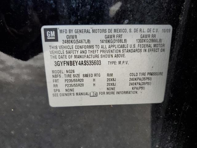 3GYFNBEY4AS535603 - 2010 CADILLAC SRX PERFORMANCE COLLECTION Қара фото 12