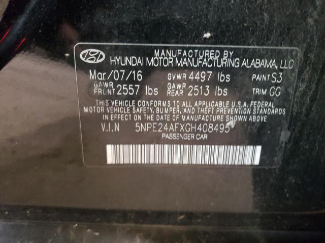 5NPE24AFXGH408495 - 2016 HYUNDAI SONATA SE BLACK photo 12