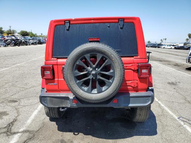1C4JJXP64MW766076 - 2021 JEEP WRANGLER U SAHARA 4XE RED photo 6