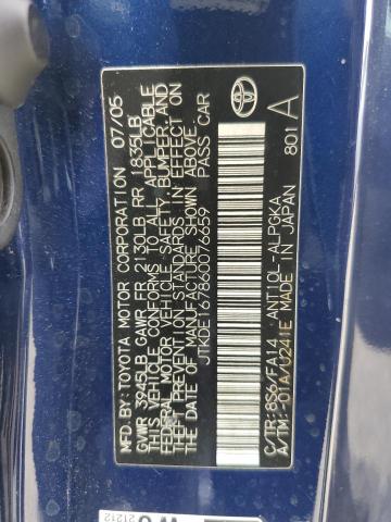 JTKDE167860076659 - 2006 TOYOTA SCION TC 蓝色 照片 13