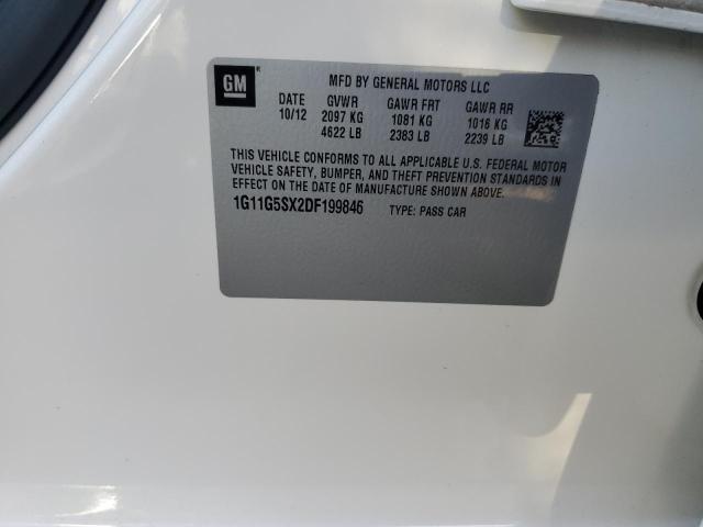 1G11G5SX2DF199846 - 2013 CHEVROLET MALIBU 3LT თეთრი ფოტო 12