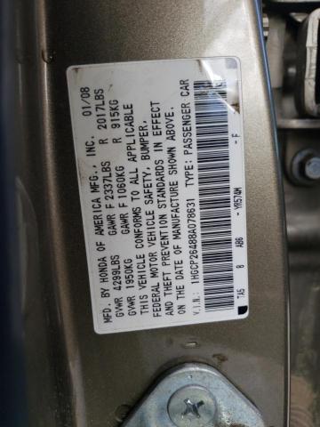 1HGCP26488A078631 - 2008 HONDA ACCORD SED LXP GOLD photo 13