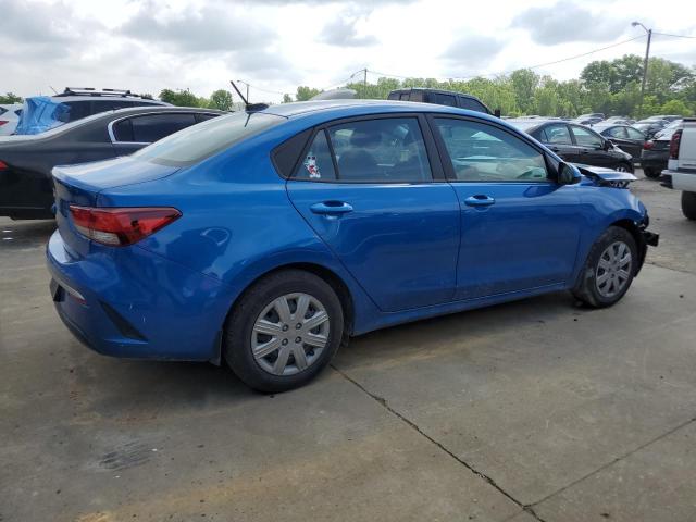 3KPA24AD7NE435488 - 2022 KIA RIO LX BLUE photo 3