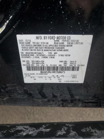 MAJ6S3GL4KC268675 - 2019 FORD ECOSPORT SE Noir photo 13