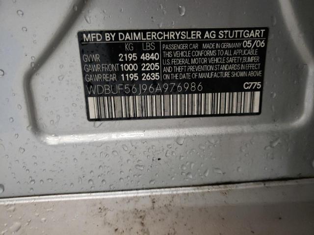 WDBUF56J96A976986 - 2006 MERCEDES-BENZ E 350 SILVER photo 10