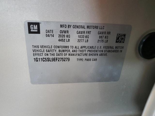 1G11C5SL9EF275279 - 2014 CHEVROLET MALIBU 1LT 米色 照片 12