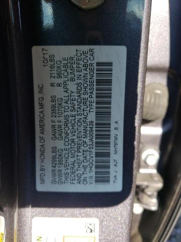 1HGCV1F53JA009439 - 2018 HONDA ACCORD EXL GRAY photo 12