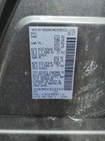 5N1DR2MM9JC612550 - 2018 NISSAN PATHFINDER S GRAY photo 12