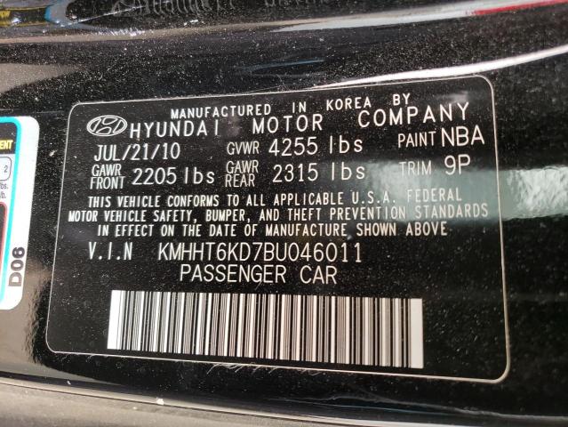 KMHHT6KD7BU046011 - 2011 HYUNDAI GENESIS CO 2.0T BLACK photo 12