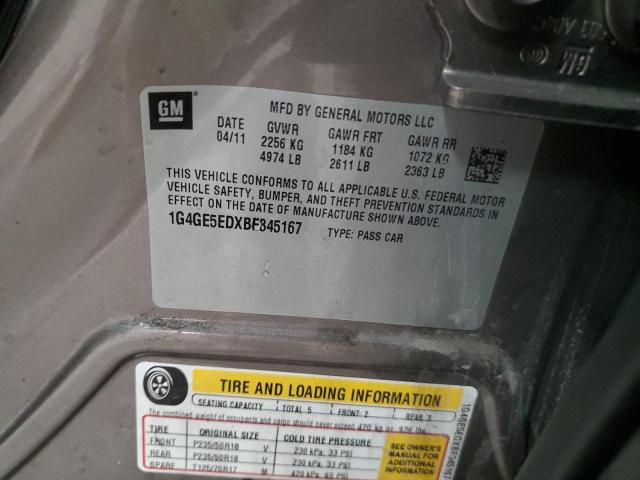 1G4GE5EDXBF345167 - 2011 BUICK LACROSSE CXS Qəhvəyi foto 12