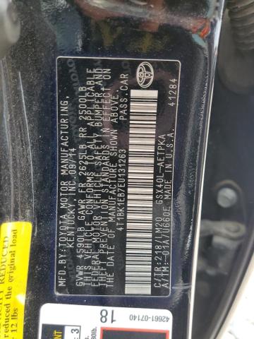 4T1BK1EB7EU131263 - 2014 TOYOTA AVALON BASE 黑色 照片 13