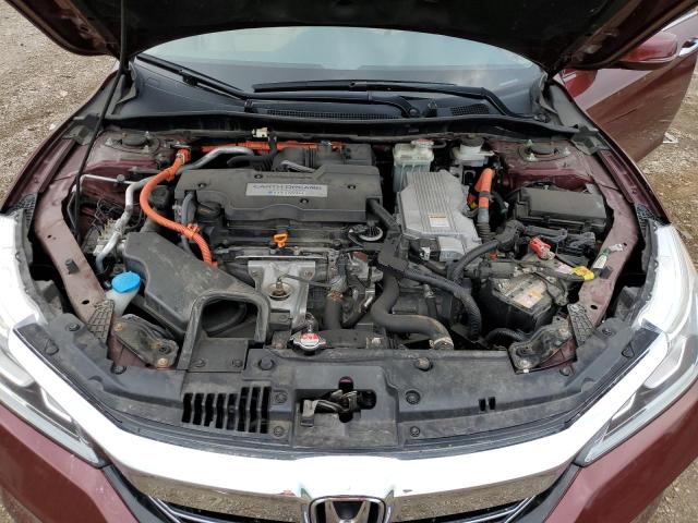 JHMCR6F32HC002039 - 2017 HONDA ACCORD HYBRID MAROON photo 7