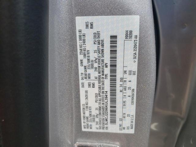 5LMCJ2D96KUL39414 - 2019 LINCOLN MKC SELECT Արծաթագույն լուսանկար 13