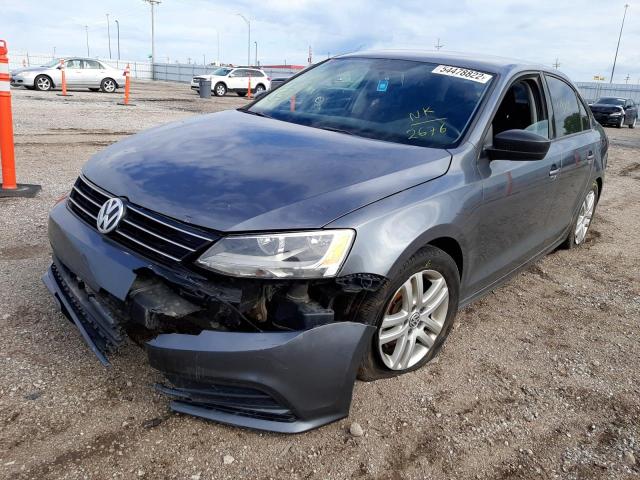 3VW2K7AJ1FM232676 - 2015 VOLKSWAGEN JETTA BASE GRAY photo 2