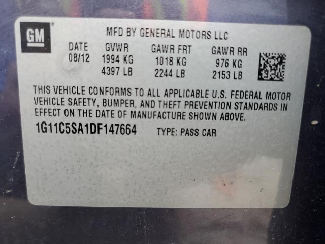 1G11C5SA1DF147664 - 2013 CHEVROLET MALIBU 1LT 蓝色 照片 12