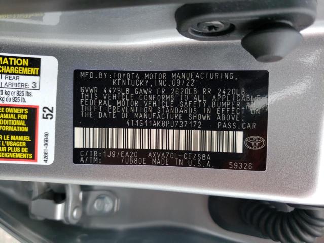 4T1G11AK8PU737172 - 2023 TOYOTA CAMRY SE NIGHT SHADE SILVER photo 13