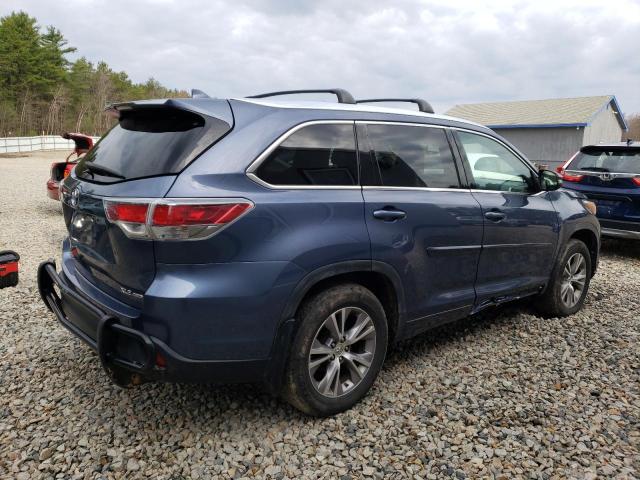 5TDJKRFHXFS110110 - 2015 TOYOTA HIGHLANDER XLE BLUE photo 3