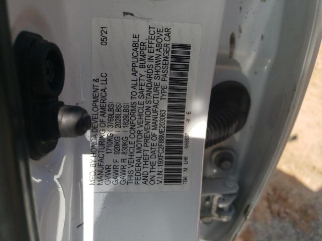19XFC2F88ME203063 - 2021 HONDA CIVIC SPORT 白色 照片 12