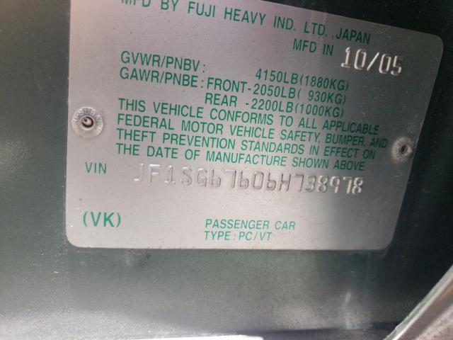 JF1SG67606H738978 - 2006 SUBARU FORESTER 2.5X LL BEAN GREEN photo 13