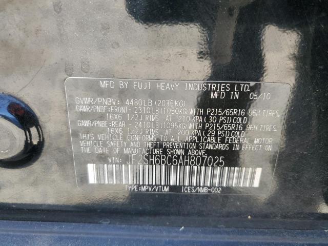 JF2SH6BC6AH807025 - 2010 SUBARU FORESTER XS Qara foto 13