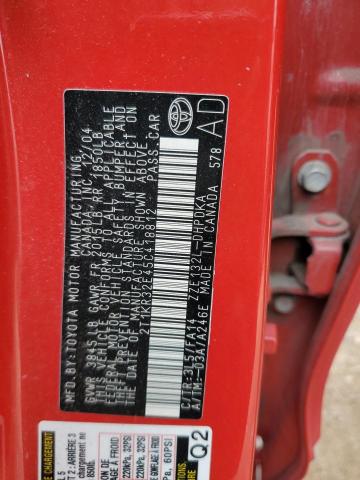 2T1KR32E45C418812 - 2005 TOYOTA COROLLA MA XR RED photo 13