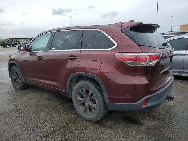 5TDJKRFHXES007994 - 2014 TOYOTA HIGHLANDER XLE MAROON photo 2