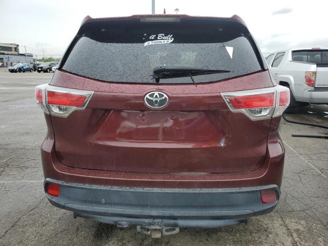 5TDJKRFHXES007994 - 2014 TOYOTA HIGHLANDER XLE MAROON photo 6