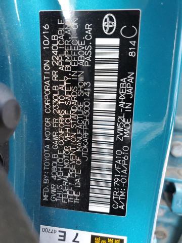 JTDKARFP5H3001413 - 2017 TOYOTA PRIUS PRIM ლურჯი ფოტო 12