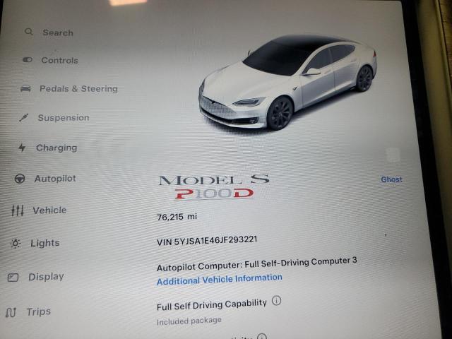 5YJSA1E46JF293221 - 2018 TESLA MODEL S Білий фото 9