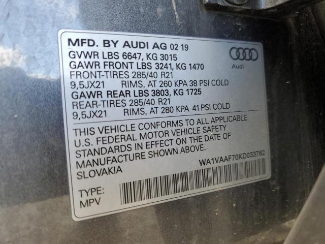WA1VAAF70KD033762 - 2019 AUDI Q7 PRESTIGE 灰色 照片 14