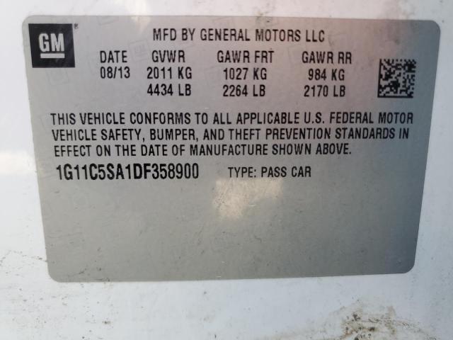 1G11C5SA1DF358900 - 2013 CHEVROLET MALIBU 1LT 白色 照片 12