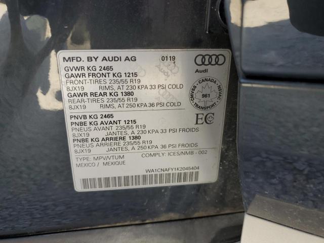 WA1CNAFY1K2045404 - 2019 AUDI Q5 PRESTIGE 灰色 照片 13