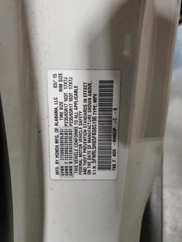 5FNRL5H65FB085190 - 2015 HONDA ODYSSEY EXL WHITE photo 13