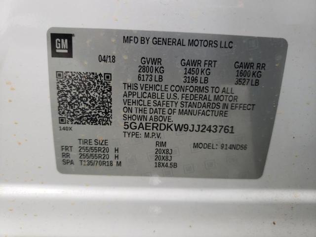 5GAERDKW9JJ243761 - 2018 BUICK ENCLAVE AVENIR WHITE photo 14