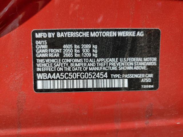 WBA4A5C50FG052454 - 2015 BMW 428 I GRAN COUPE RED photo 12