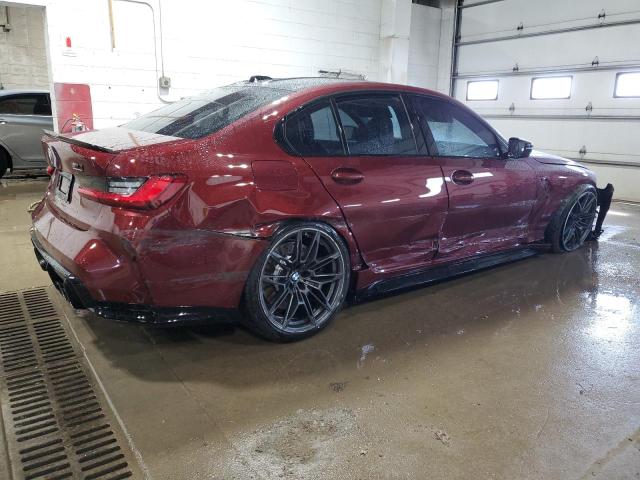 WBS43AY07RFR56940 - 2024 BMW M3 COMPETITION MAROON photo 3