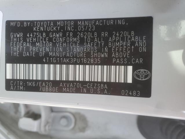 4T1G11AK3PU162835 - 2023 TOYOTA CAMRY SE NIGHT SHADE WHITE photo 13