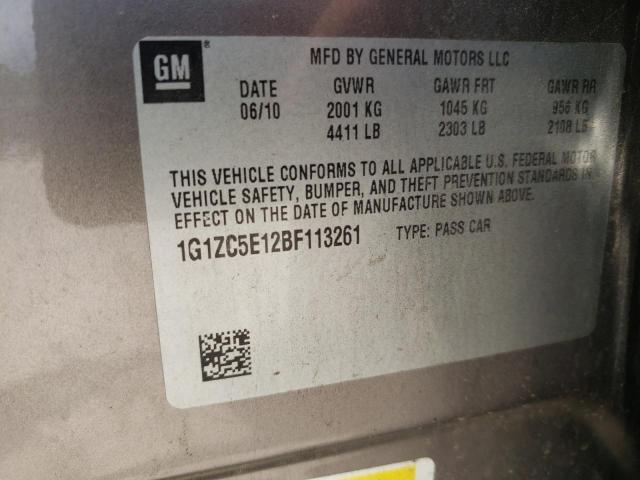 1G1ZC5E12BF113261 - 2011 CHEVROLET MALIBU 1LT 棕色 照片 12