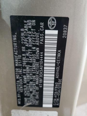 4T1BF3EK5AU104444 - 2010 TOYOTA CAMRY BASE Kahverengi fotoğraf 12