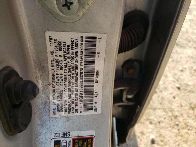 1HGFA16998L032878 - 2008 HONDA CIVIC EXL SILVER photo 12