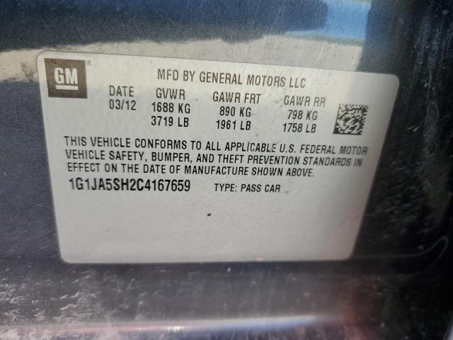 1G1JA5SH2C4167659 - 2012 CHEVROLET SONIC LS ნაცრისფერი ფოტო 12